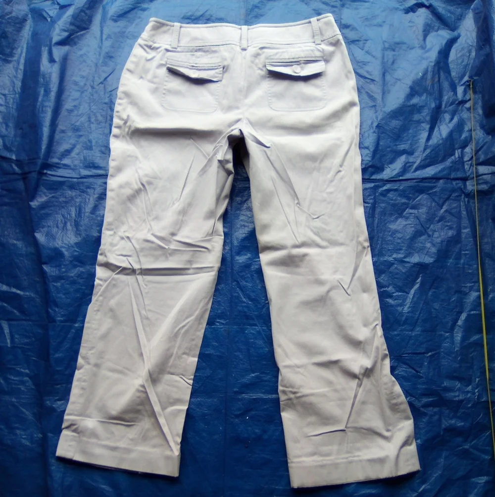 Ann Taylor White Straight-Leg Pants